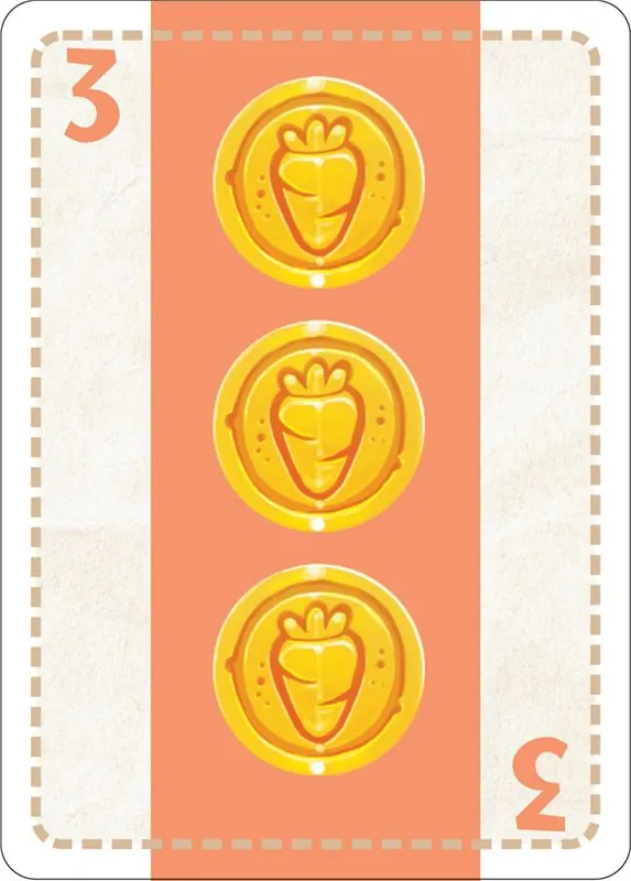A single coin card face up on the table