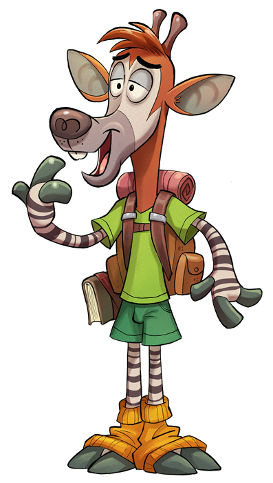 The Okapi, backpack on, giving a thumbs up before things go wrong